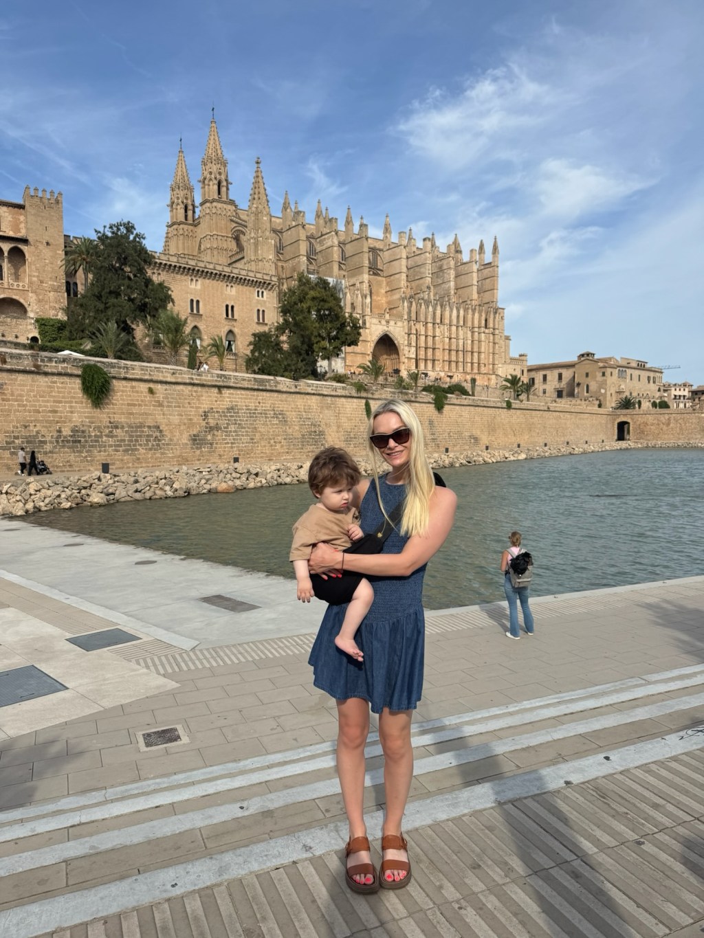 Baby in baby carrier in palma Mallorca
